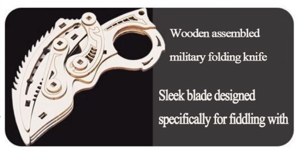 Wooden assembled military folding knife